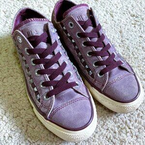 Leather Converse - Low Top - Purple Studs